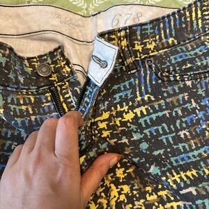 The Limited Black Denim Jeans with Yellow and Blue Print